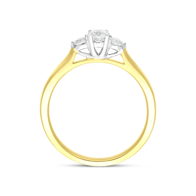 18ct Yellow Gold 0.35ct Diamond Three Stone Ring