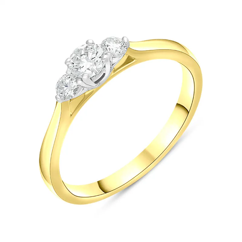 18ct Yellow Gold 0.35ct Diamond Three Stone Ring