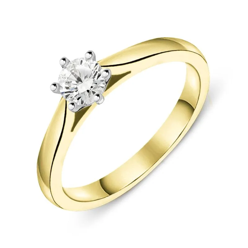 18ct Yellow Gold 0.40ct Diamond Brilliant Cut Solitaire Ring