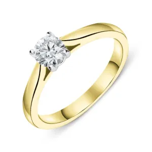 18ct Yellow Gold 0.40ct Diamond Brilliant Cut Solitaire Ring
