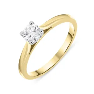 18ct Yellow Gold 0.40ct Diamond Brilliant Cut Solitaire Ring