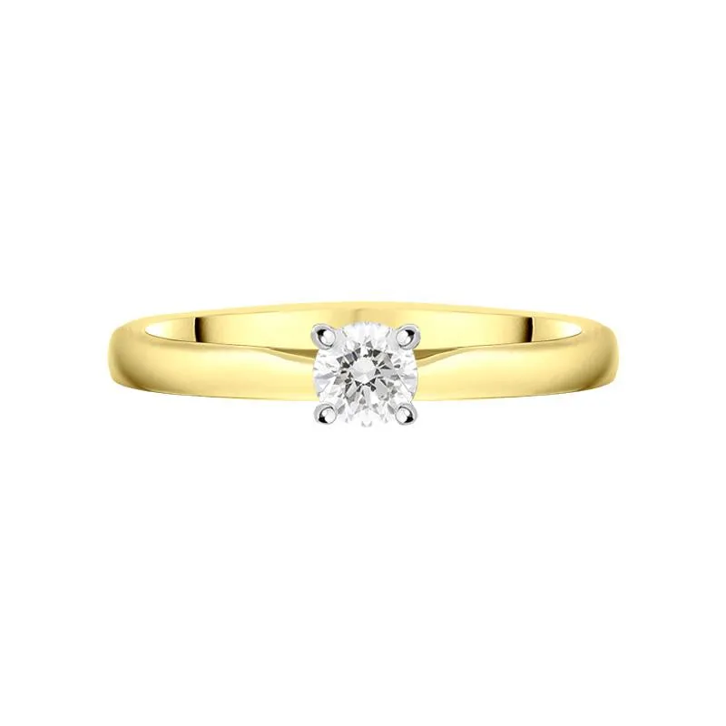 18ct Yellow Gold 0.40ct Diamond Brilliant Cut Solitaire Ring