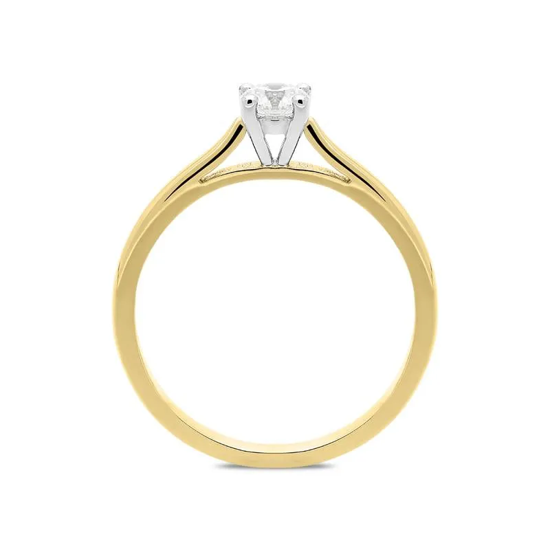 18ct Yellow Gold 0.40ct Diamond Brilliant Cut Solitaire Ring