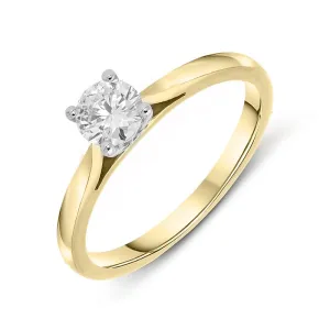 18ct Yellow Gold 0.40ct Diamond Brilliant Cut Solitaire Ring