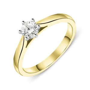 18ct Yellow Gold 0.40ct Diamond Brilliant Cut Solitaire Ring