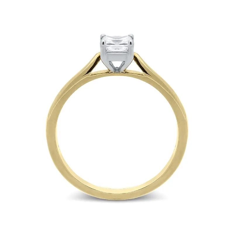 18ct Yellow Gold 0.40ct Diamond Princess Cut Solitaire Ring