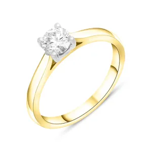 18ct Yellow Gold 0.40ct Diamond Round Brilliant Cut Solitaire Ring