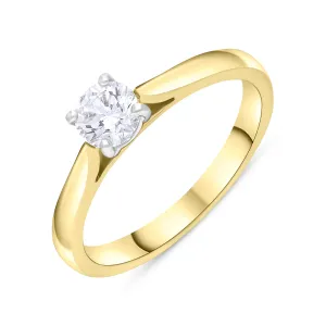 18ct Yellow Gold 0.46ct Diamond GIA Certified Solitaire Ring