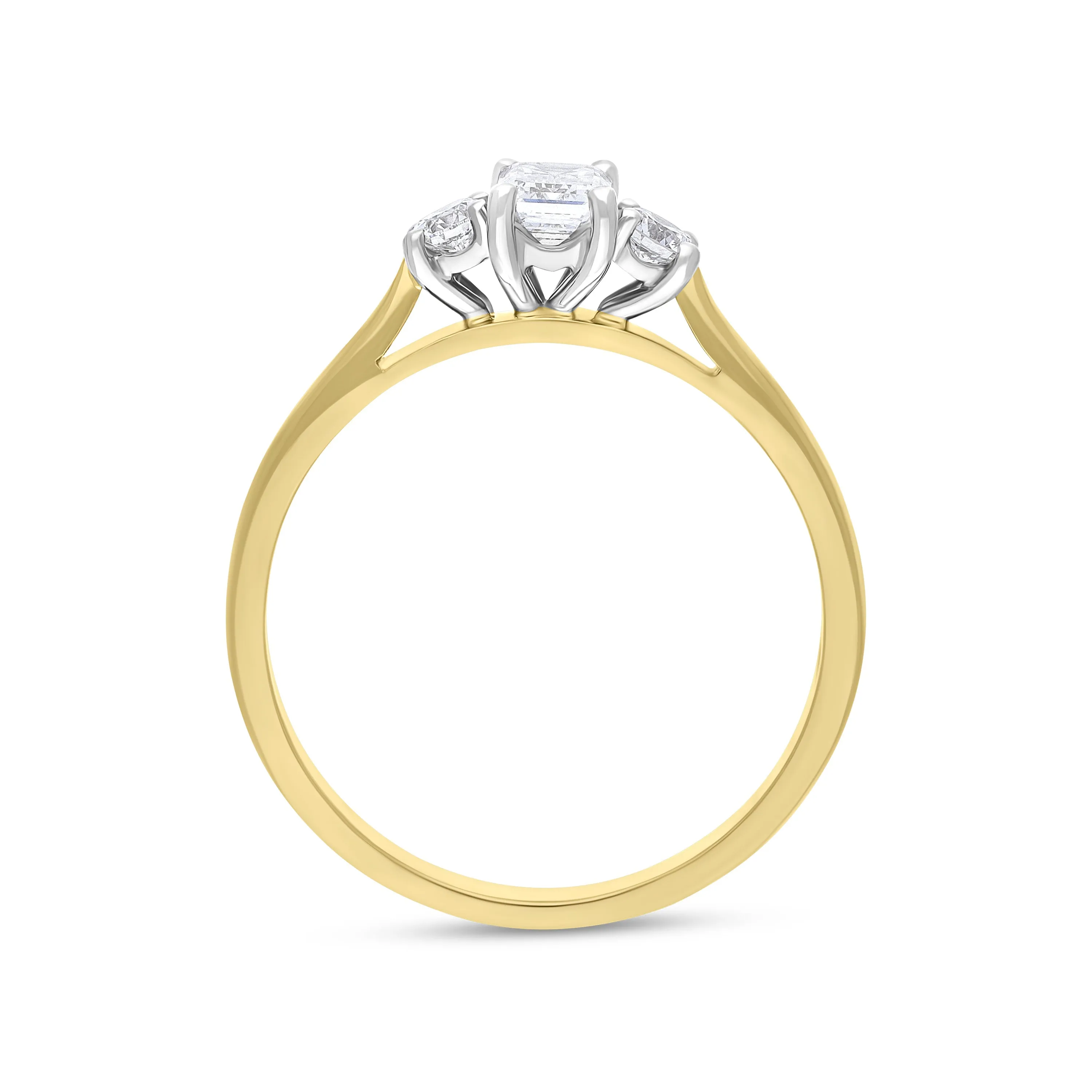 18ct Yellow Gold 0.48ct Diamond GIA Certified EVS1 Trilogy Ring