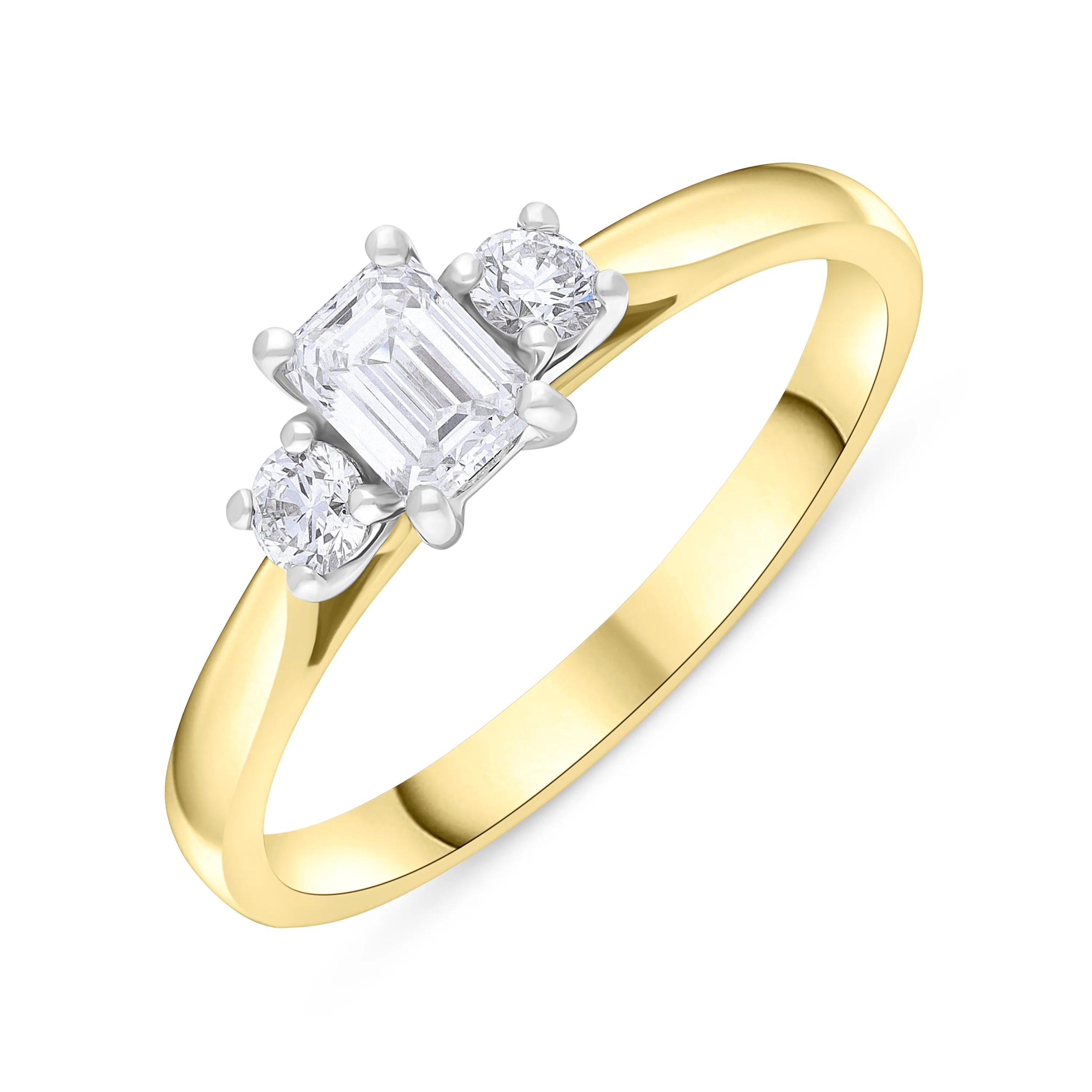 18ct Yellow Gold 0.48ct Diamond GIA Certified EVS1 Trilogy Ring