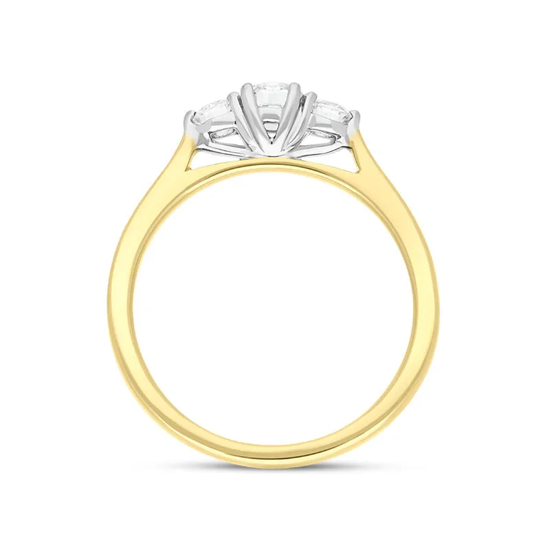 18ct Yellow Gold 0.49ct Diamond Three Stone Ring