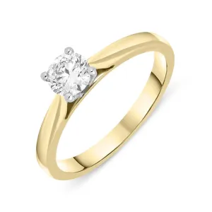 18ct Yellow Gold 0.50ct Diamond Brilliant Cut Solitaire Ring D