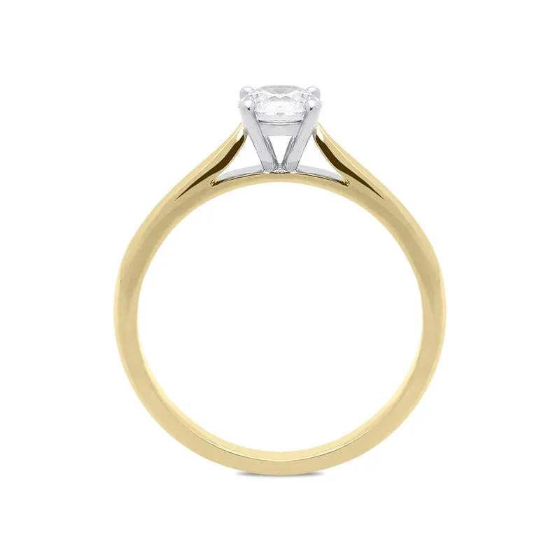 18ct Yellow Gold 0.50ct Diamond Brilliant Cut Solitaire Ring D