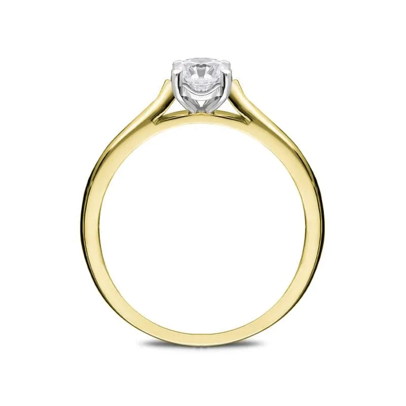 18ct Yellow Gold 0.50ct Diamond Brilliant Cut Solitaire Ring