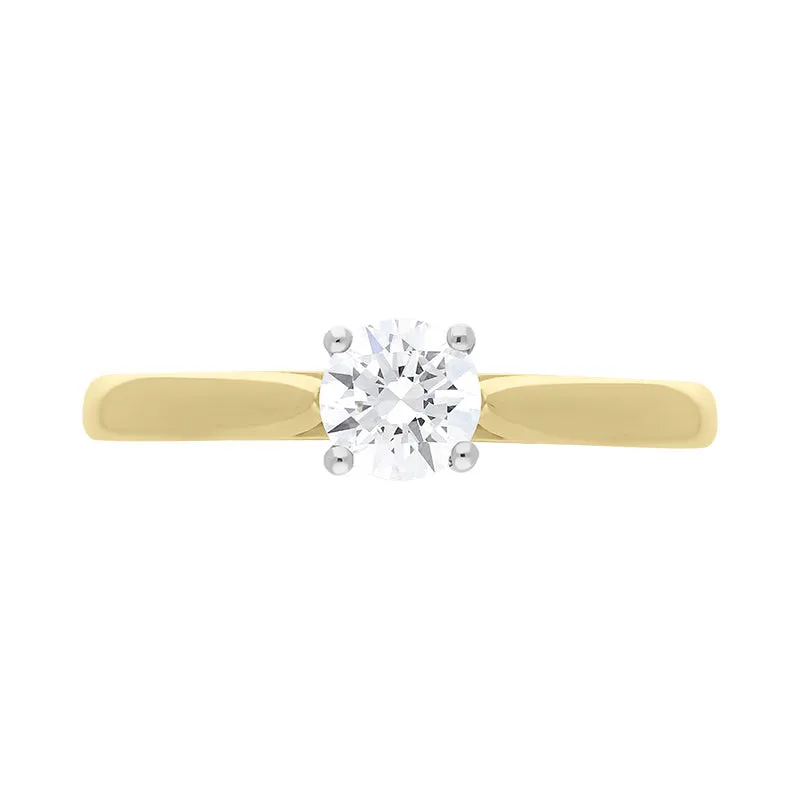 18ct Yellow Gold 0.52ct Diamond Brilliant Cut Solitaire Ring