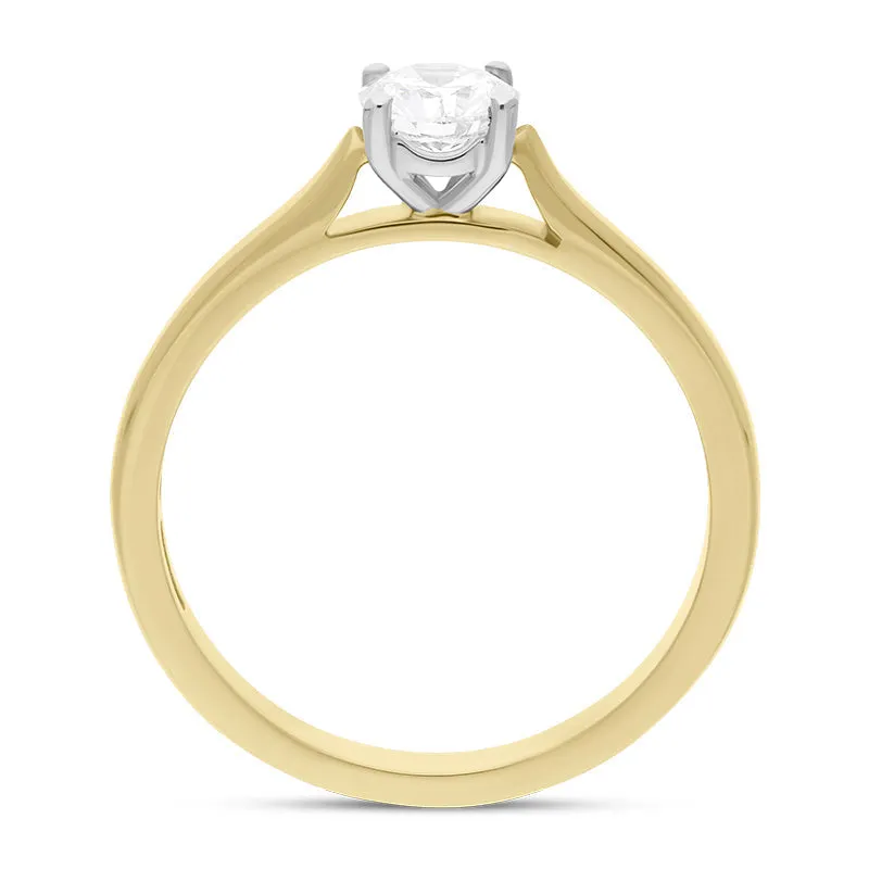 18ct Yellow Gold 0.52ct Diamond Brilliant Cut Solitaire Ring