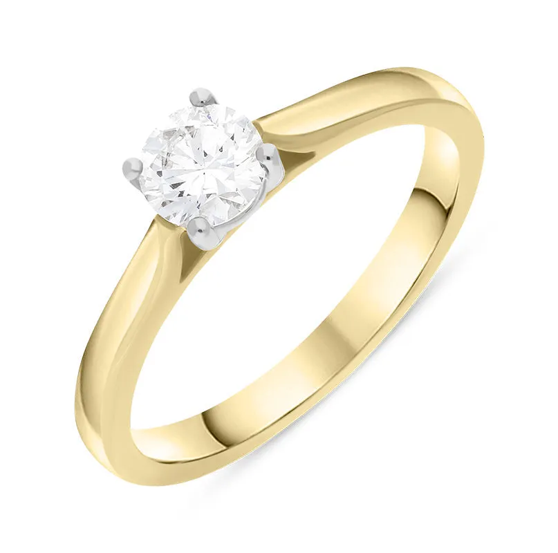 18ct Yellow Gold 0.52ct Diamond Brilliant Cut Solitaire Ring