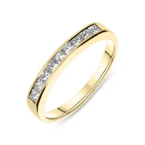 18ct Yellow Gold 0.52ct Diamond Channel Set Wedding Half Eternity Ring