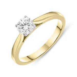 18ct Yellow Gold 0.53ct Diamond Solitaire Ring