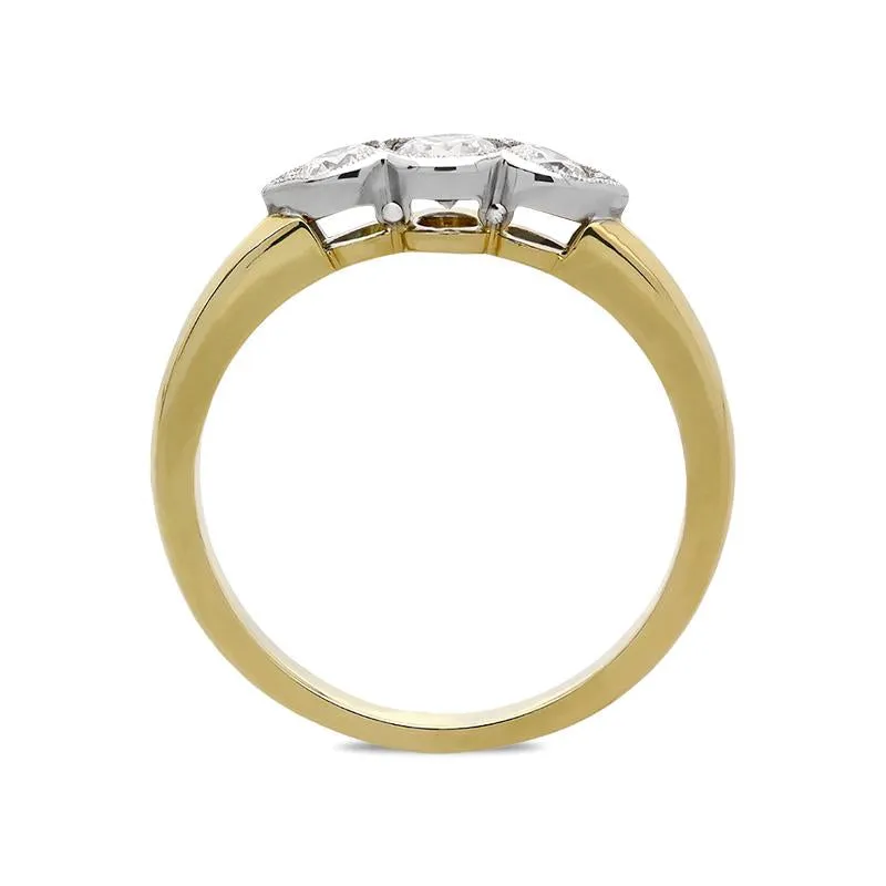 18ct Yellow Gold 0.53ct Diamond Trilogy Ring