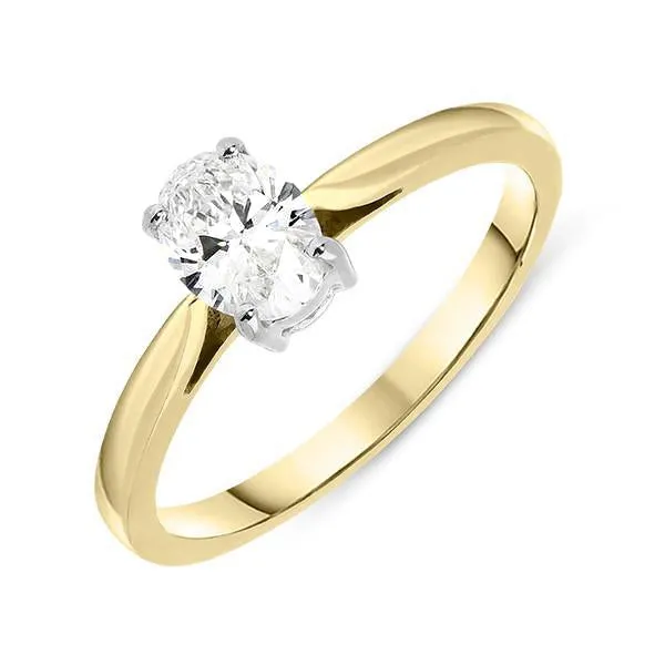 18ct Yellow Gold 0.55ct Diamond Oval Cut Solitaire Ring