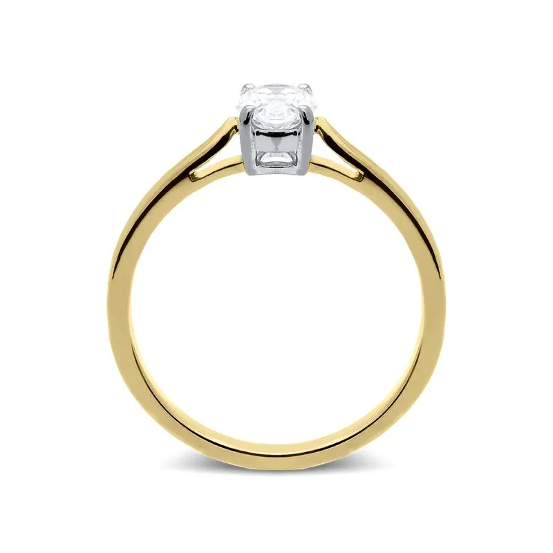 18ct Yellow Gold 0.55ct Diamond Oval Cut Solitaire Ring