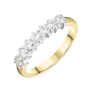 18ct Yellow Gold 0.58ct Diamond Claw Set Wedding Eternity Ring