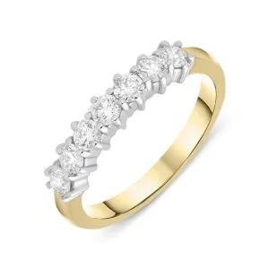 18ct Yellow Gold 0.60ct Diamond Brilliant Cut Wedding Half Eternity Ring