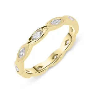 18ct Yellow Gold 0.60ct Diamond Marquise Eternity Ring