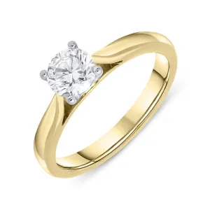 18ct Yellow Gold 0.61ct Diamond Brilliant Cut Solitaire Ring