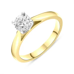 18ct Yellow Gold 0.70ct Diamond Round Brilliant Cut Solitaire Ring