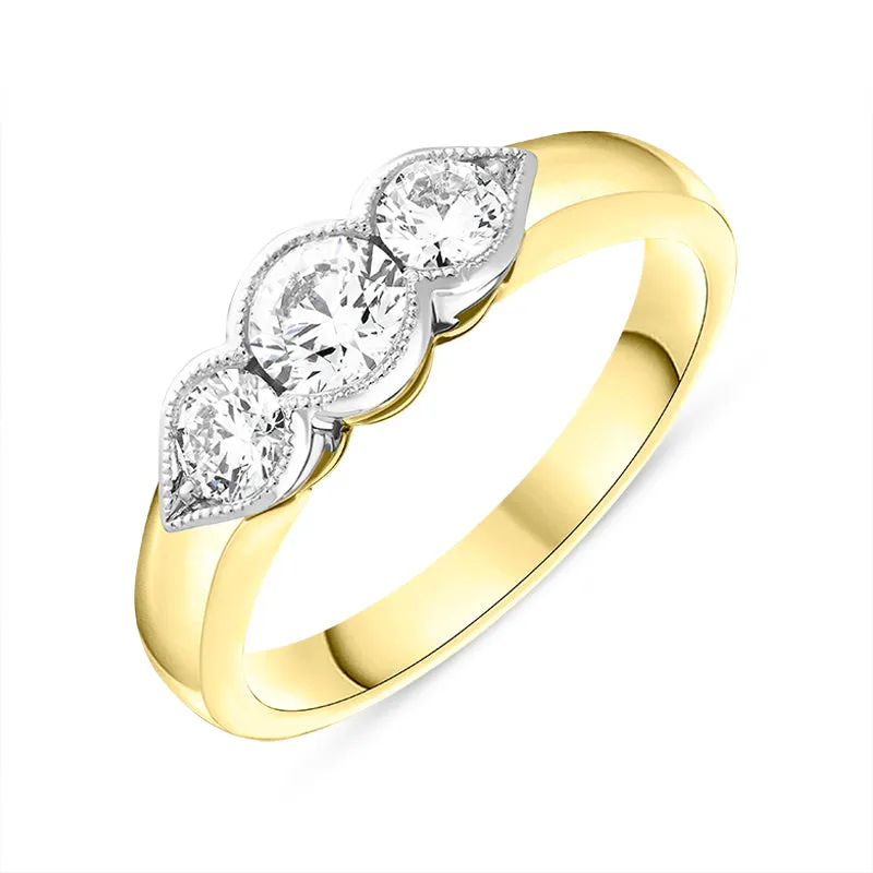 18ct Yellow Gold 0.80ct Diamond Three Stone Ring