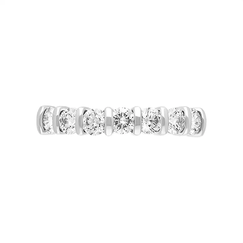 18ct Yellow Gold 0.82ct Diamond Seven Stone Half Eternity Ring