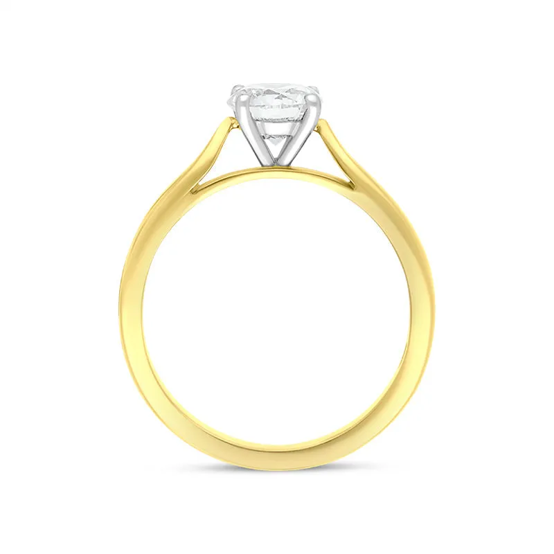 18ct Yellow Gold 0.90ct Diamond Round Brilliant Cut Solitaire Ring