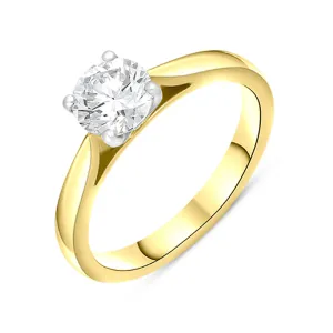 18ct Yellow Gold 0.90ct Diamond Round Brilliant Cut Solitaire Ring