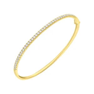 18ct Yellow Gold 0.94ct Diamond Hinged Bangle
