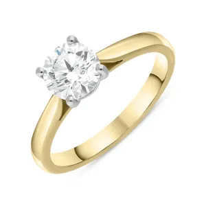 18ct Yellow Gold 1.00ct Diamond Round Brilliant Cut Solitaire Ring
