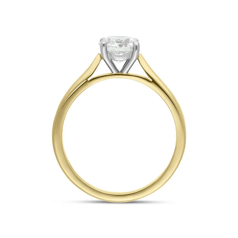 18ct Yellow Gold 1.00ct Diamond Round Brilliant Cut Solitaire Ring