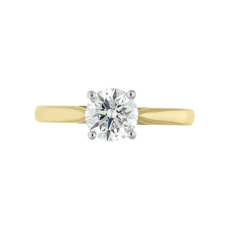 18ct Yellow Gold 1.00ct Diamond Round Brilliant Cut Solitaire Ring