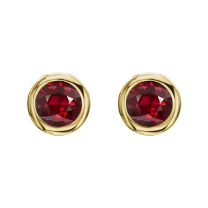 18ct Yellow Gold 1.12ct Ruby Solitaire Stud Earrings