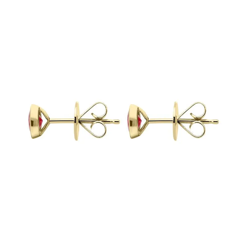 18ct Yellow Gold 1.12ct Ruby Solitaire Stud Earrings