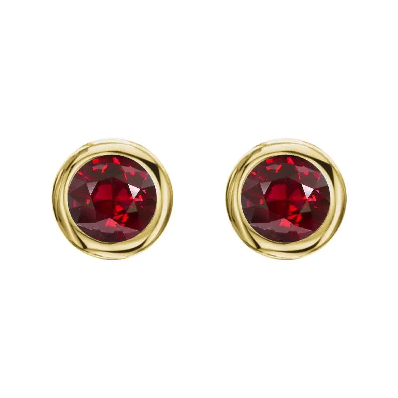18ct Yellow Gold 1.12ct Ruby Solitaire Stud Earrings