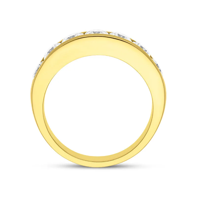 18ct Yellow Gold 1.61ct Diamond Channel Set Half Eternity Ring