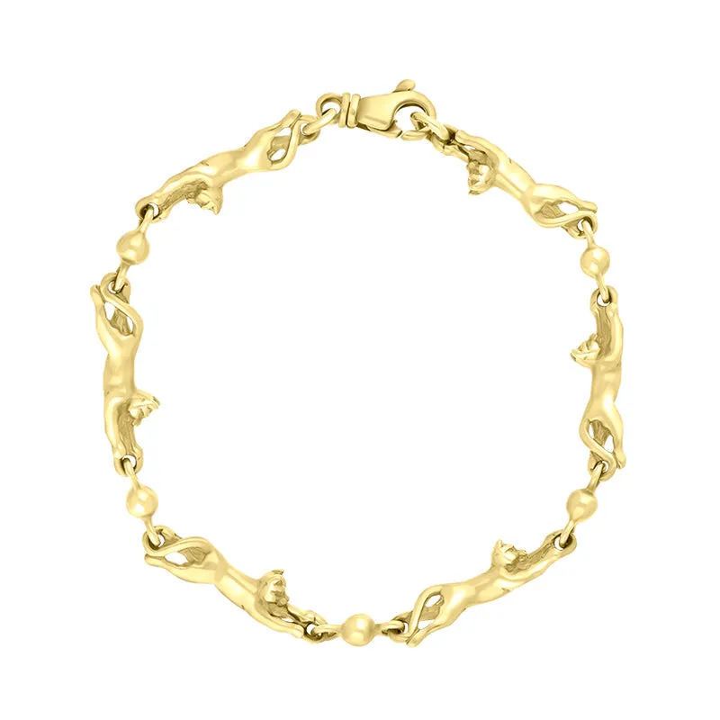 18ct Yellow Gold Cat Handmade Bracelet