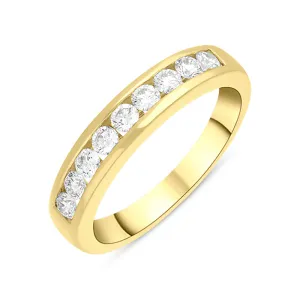 18ct Yellow Gold Diamond Channel Set Half Eternity Ring