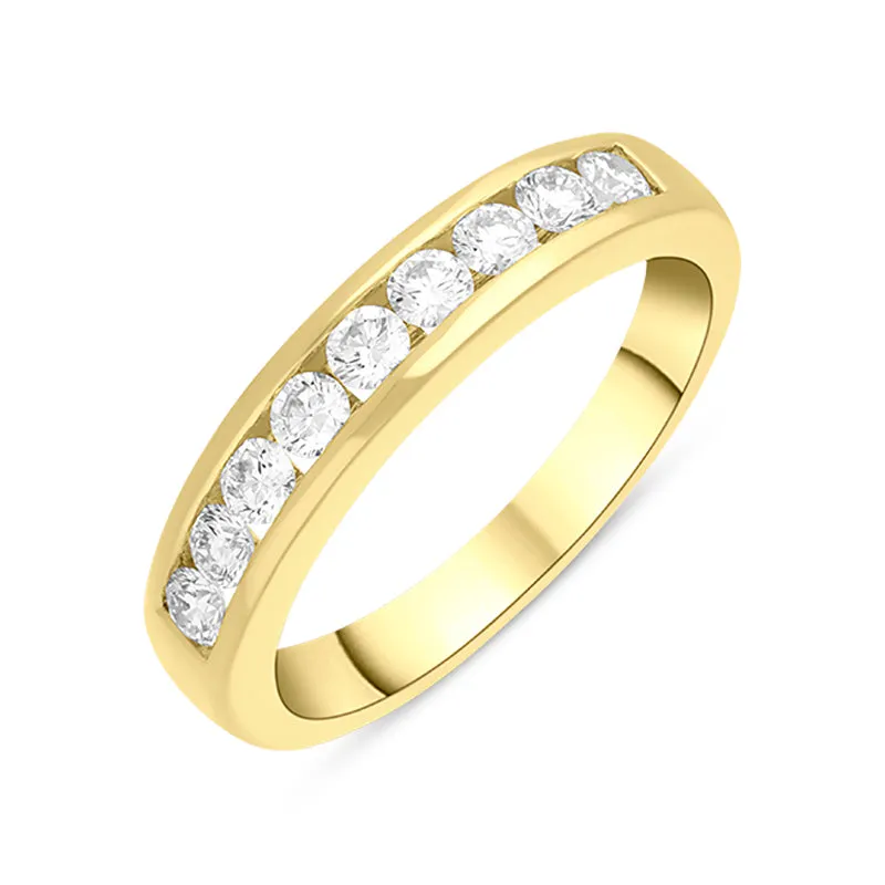18ct Yellow Gold Diamond Channel Set Half Eternity Ring