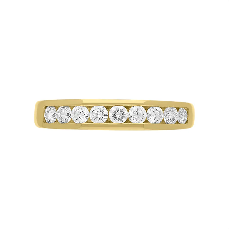 18ct Yellow Gold Diamond Channel Set Half Eternity Ring