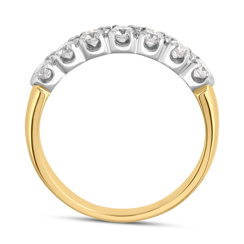 18ct Yellow Gold Diamond Claw Set Half Eternity Ring