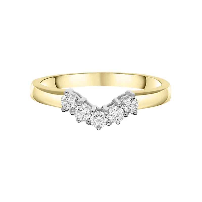 18ct Yellow Gold Diamond Five Stone V Set Eternity Ring