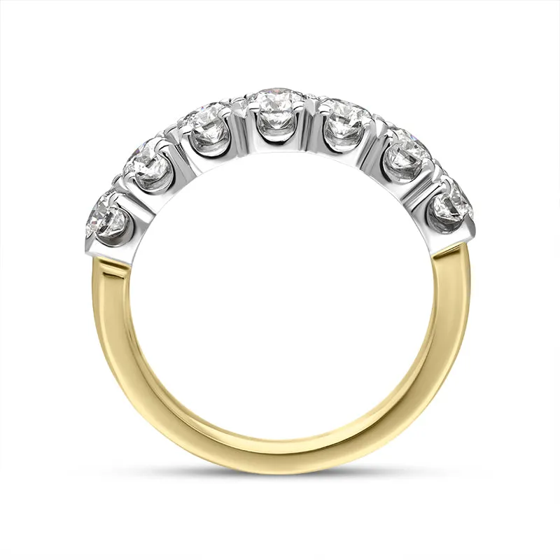 18ct Yellow Gold Diamond Seven Stone Half Eternity Ring
